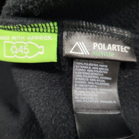 The North Face Black Polartec Fleece Nylon Full Zip Mock Neck Jacket Medium M - Picture 15 of 16